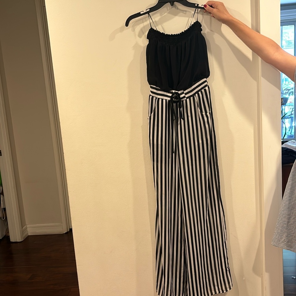 Black and stripped jumpsuit
